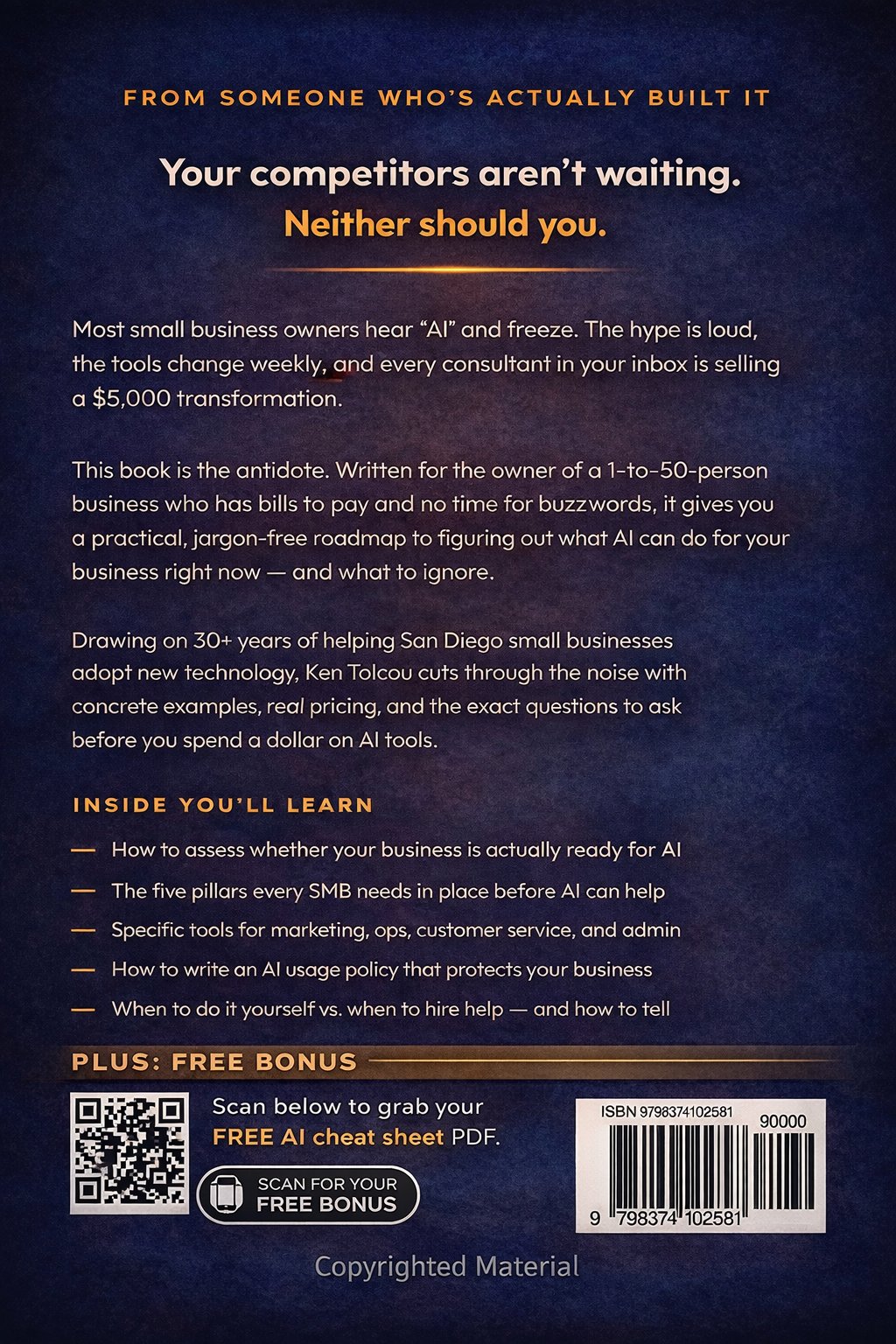 The Small Business AI Playbook — back cover